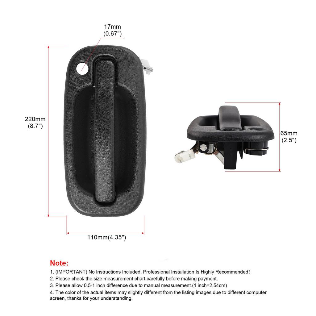 Exterior Door Handle Replaces 15034985 15034986 Driver Side Door Handle Pull Handle
