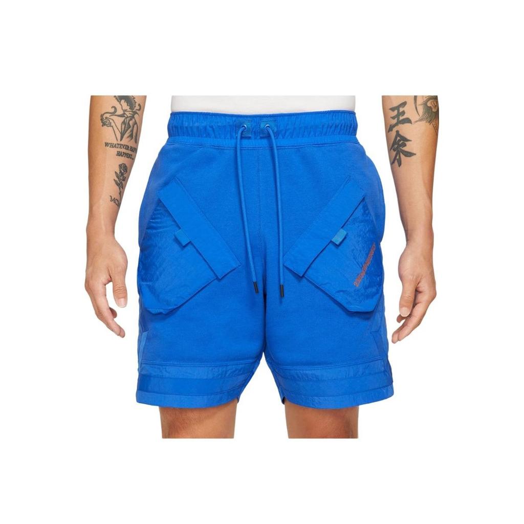 Jordan Multi-Pocket Solid Color Straight Leg Sports Shorts Men Bottoms Blue DA7203-480