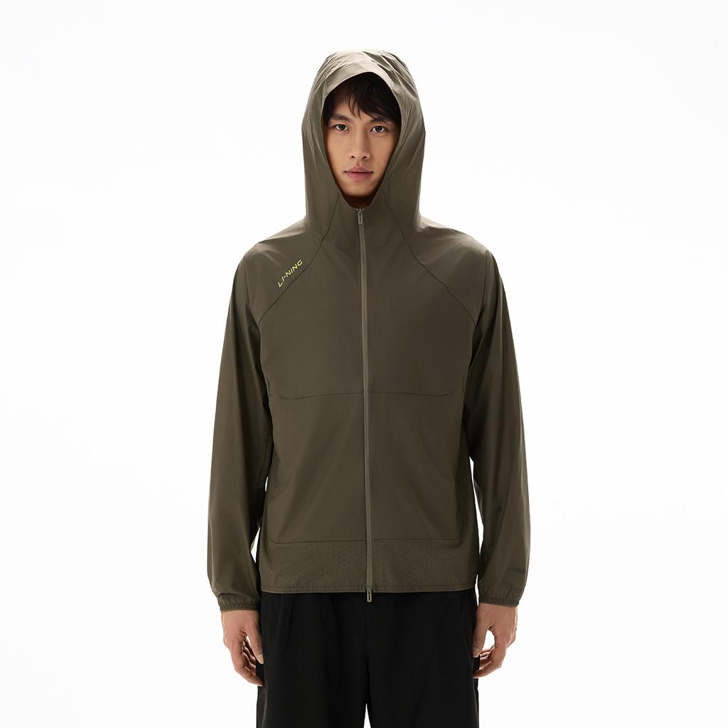 Li-Ning Fitness Series Zipper Solid Color Hooded Versatile Sports Jacket Men Jacket AFDW725-11
