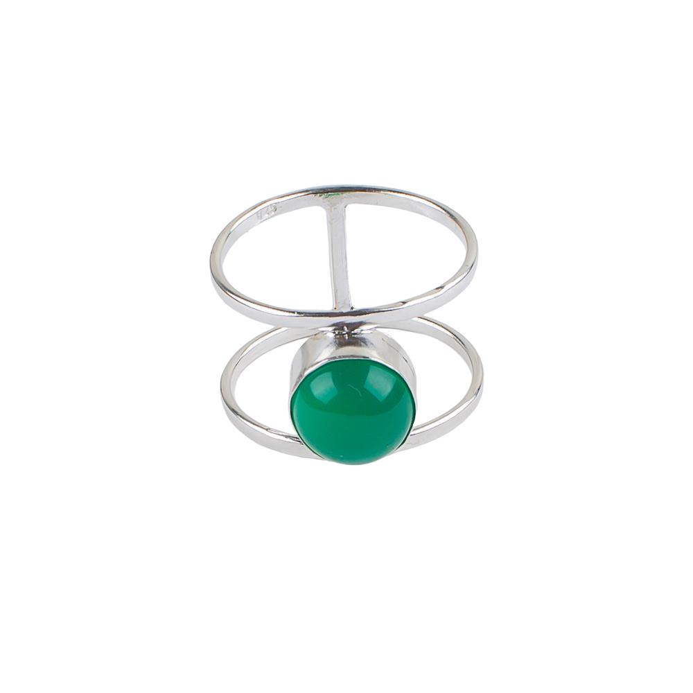 Green Onyx Cab Gemstone 925 Sterling Silver Jewelry Handmade Ring Gift For Mom RR-13-29
