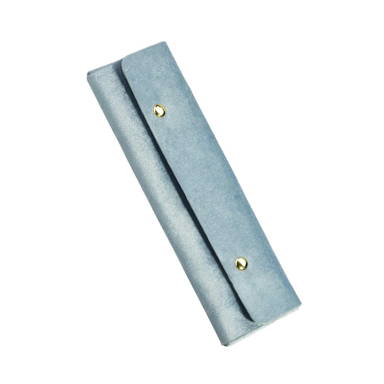 Бархатный мешочек для хранения Складной мешочек для ожерелий и подвесок для путешественников и любителей ювелирных изделий Бархатный органайзер для браслетов синий