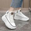Fashion Women's Sneakers Leather Canvas Breathable Vulcanized Platform Women Boots Casual Shoes Running Shoes for Women Tenis De Mujer42