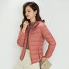 Autumn and winter down light down jacket women's hooded short light thin white duck down fashion coat