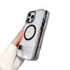 High End Minimalist Couple Phone Case with High Aesthetic Value, Crystal Clear Hardware Horizontal Stand Phone Case for Apple 15pro Phone Case