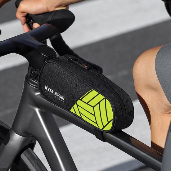 Bike Top Tube Bag Reflective Lightweight Portable Cycling Road Mountain Bicycle Front Frame Accessories Tools Cellphone Storage Pouch