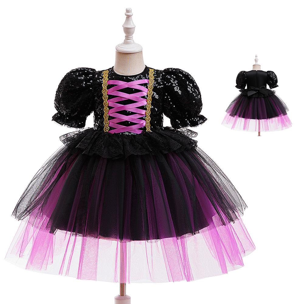 Children's Witch Tulle Skirt Halloween Cosplay Costume for Girls