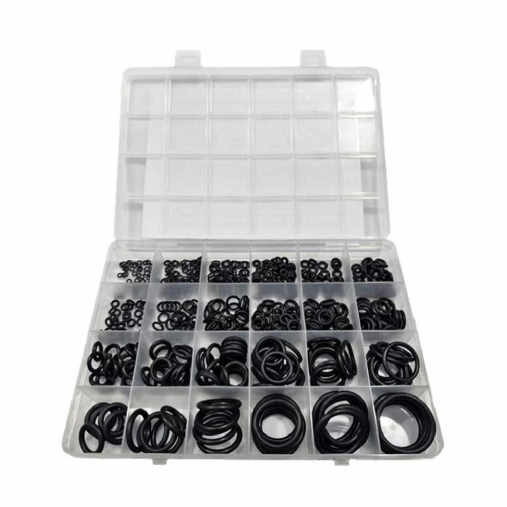 400Pcs 24 Sizes Rubber O-Ring Gasket Heat-resistant Air Conditioning Compressor Seals Auto Repair