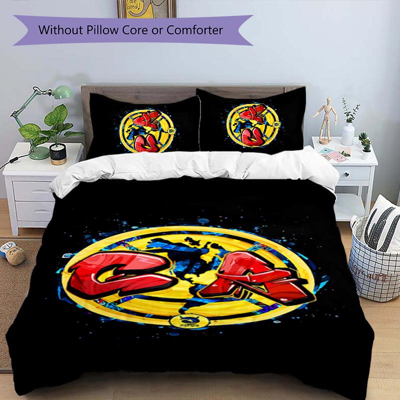 Club América 3pcs Bedding Set Duvet Cover Closure Includes 1 Duvet Cover & 2 Pillowcases for All Seasons Bedroom Home Dorm Decor