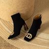 New Women's Ankle Boots Faux Dress Shoes Square Black Boots Mid-heel Zipper Elegant Winter Fashion Boots