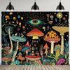 Magical Mushroom Forest Tapestry Vibrant Enchanting and Mystically Unique Wall Art for a Whimsical Decor Statement