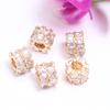 Copper-plated K gold color-retaining zircon double-layer Jinba spacer, large hole bead spacer, bucket bead wheel beaded bracelet accessories