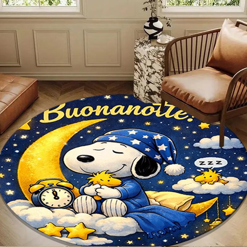 Cute Dog Sweet Dreams Round Rug for Livingroom,Bedroom, Palyroom, Chair Rug, Area rug, Circle Carpet, Large Size Fan Christmas gift
