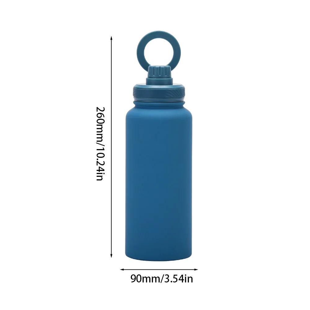 Sports Water Bottle Lid with Cellphone Magnetic Stand 1000ML Insulated Stainless Steel Sports Water Bottle Thermal Water Cup Lid