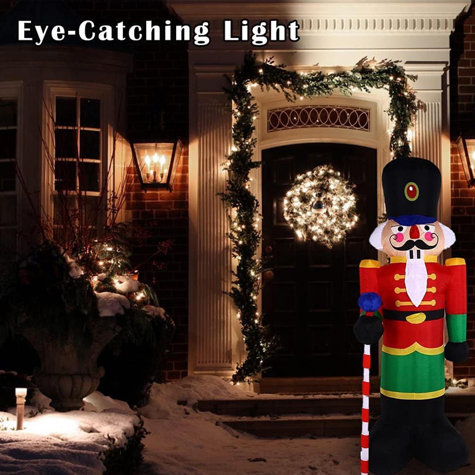 

Nutcracker Inflatable Outdoor LED Lights Display Blow Up Decor Christmas Yard Inflatables For Family Friends Indoor Party EU