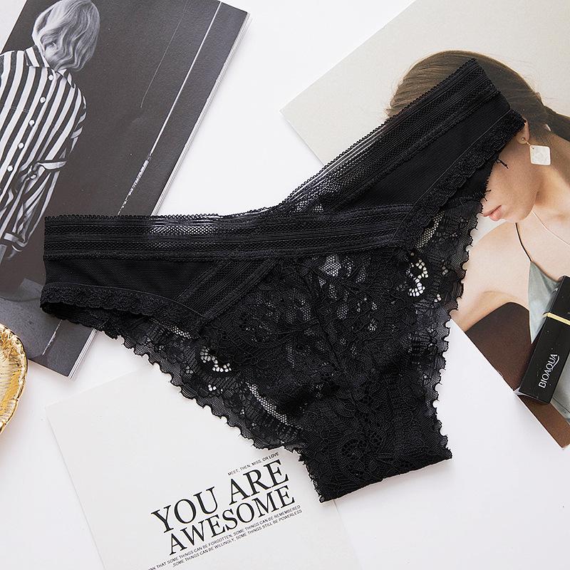 

Персиковые трусики с низкой посадкой, ультратонкое кружево, бесшовные, сексуальные, прозрачные, треугольные женские трусики M