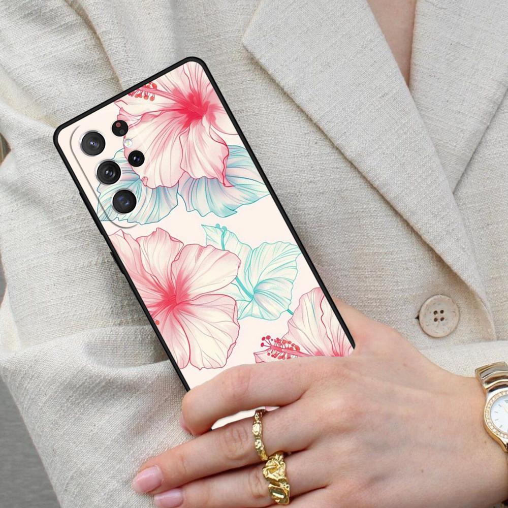 Tropical Flower Cell Phone Case for Samsung Galaxy S26 Ultra S25 S24 S23 S22 S21 S20 Note10 Cover
