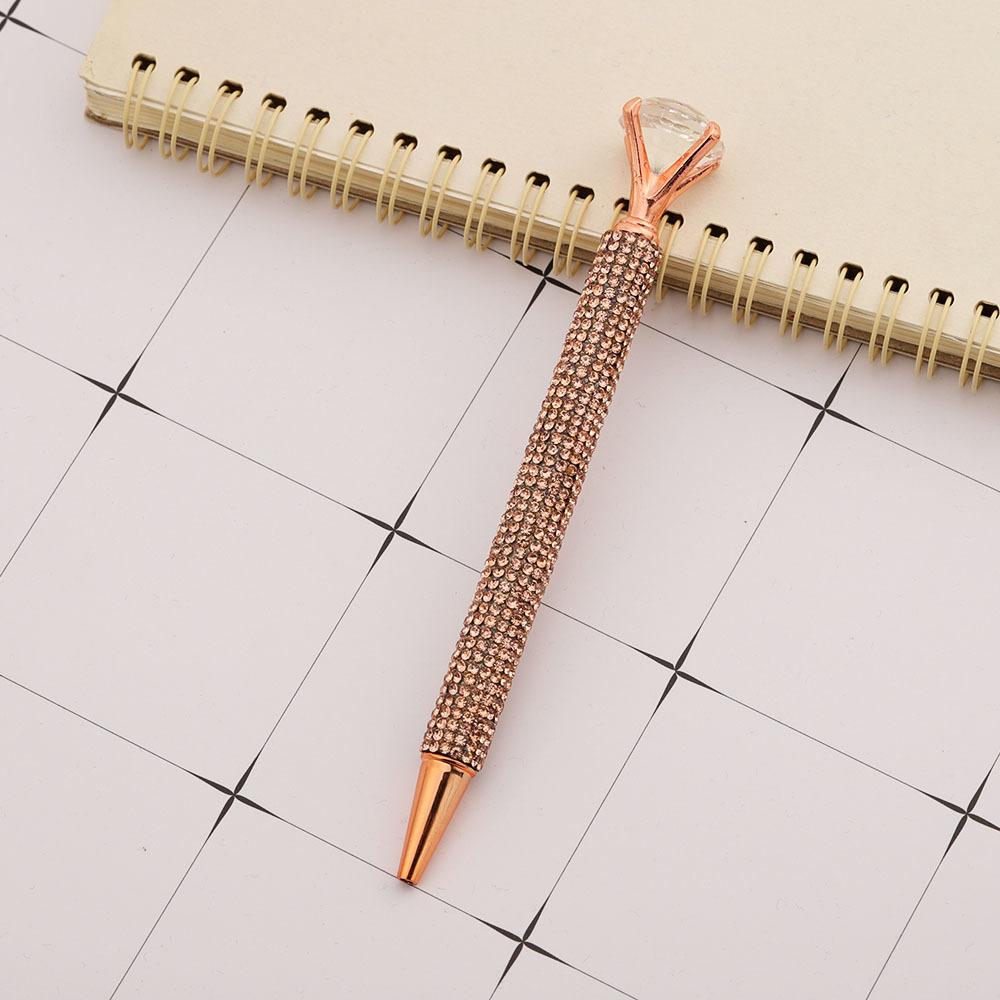 Presse Strass Rose Gold Kugelschreiber Luxus süße Hochzeit Metall Schreibwaren Schule Bürobedarf 4 Stück