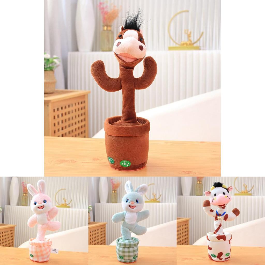 Plüschtier Rose Cow Rabbit Esel mit Tanz- und Sprachwiedergabe – Geschenk für Kinder