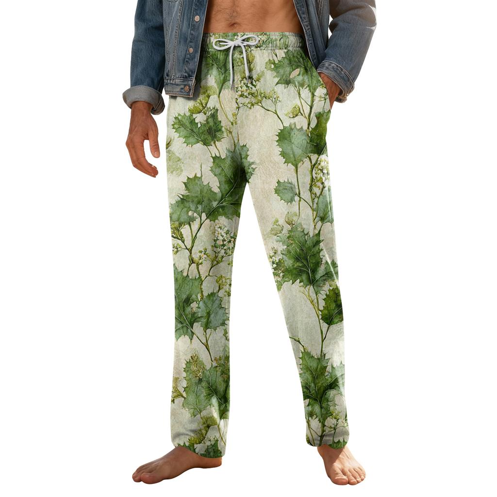 Men's Home Soft Pajama Pants Drawstring With Pockets Casual Sports Pants