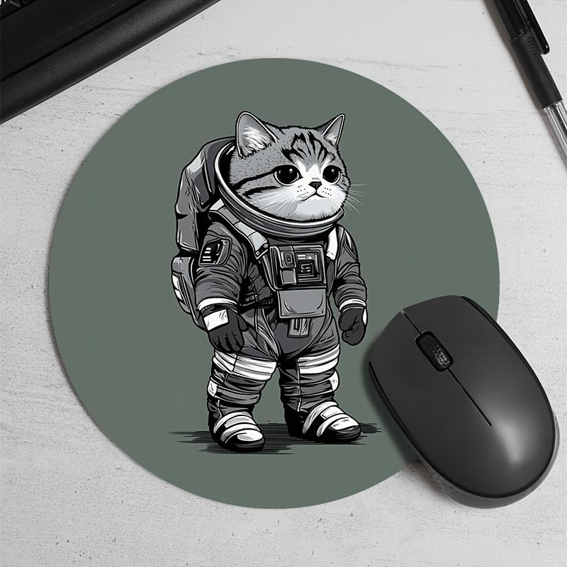Random Placement Printed Cat Round Portable Mouse Pad Computer Office Desk Mat Durable Non-Slip Thickened Cartoon Table Mat