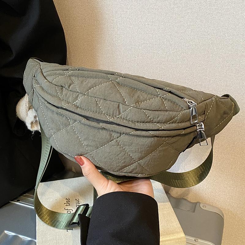 Chest Bag Women's Waist Bag Sports Shoulder Bag Men's Travel Light Bag Chest Plaid One Shoulder Crossbody Bag