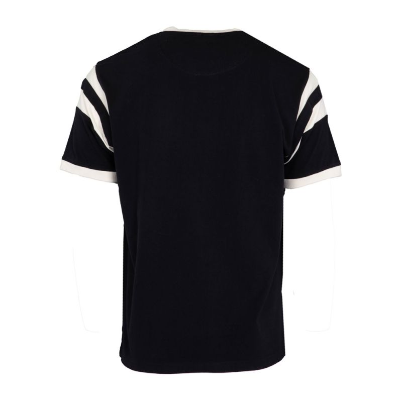 Tee shirt noir jersey empiècements blanches Homme WHEELS AND WAVES
