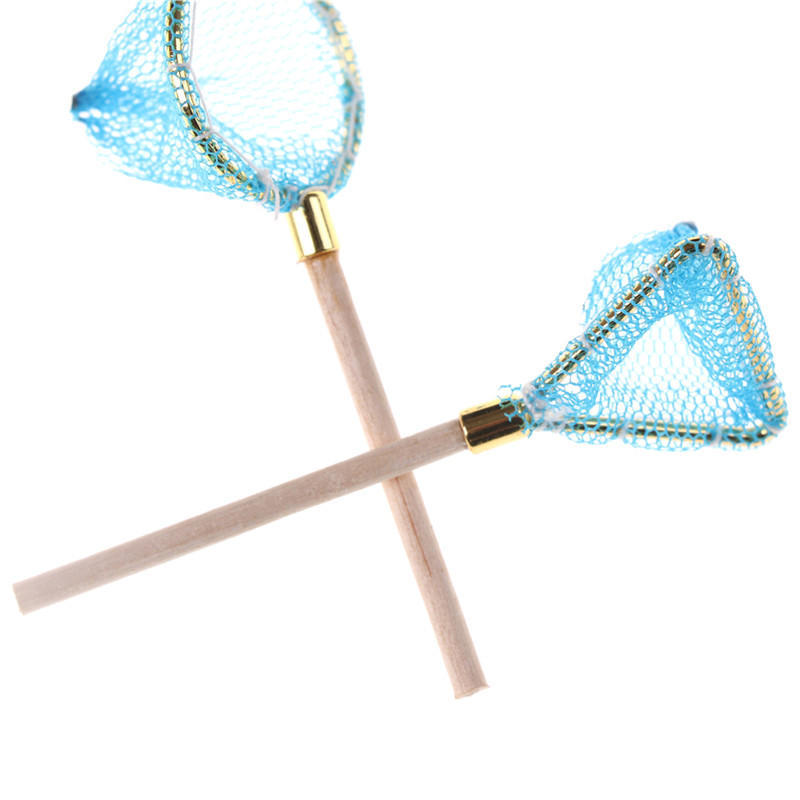 Dollhouse Miniature Wood Fishing Net Life Scene Decoration Outdoor Sports Toy