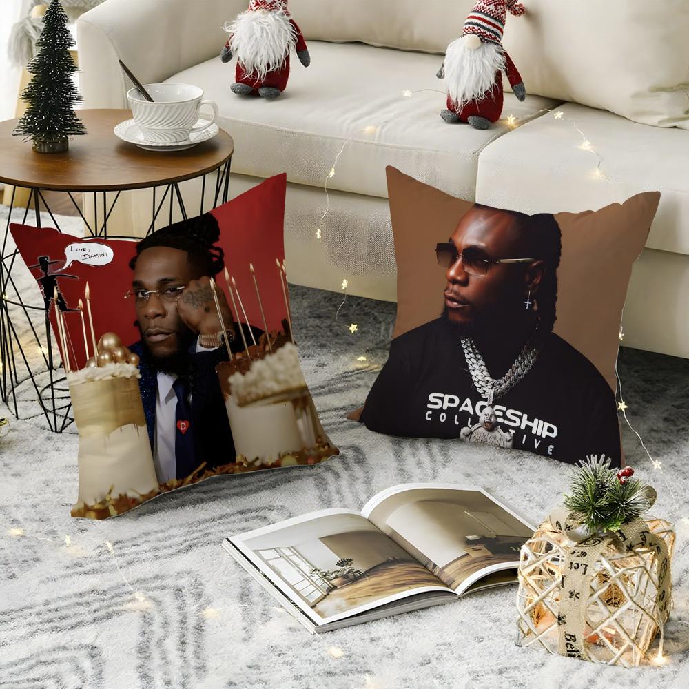 Burna Boy Cushion Cover Breathable Linen Pillow Cover Skin-Friendly Home Decor Pillowcase With Hidden Zipper