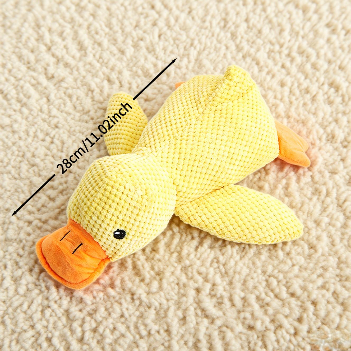 [Chew-Resistant Duck Toy] Chew-Resistant Interactive Yellow Duck Doll with Squeaking Sound | 3 Colors, Bite-Type Plush Toy for Cats&Dogs-Pet Supplies 1pc