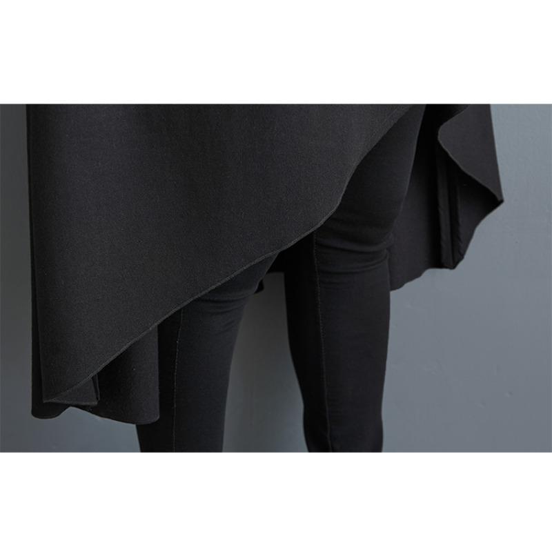 DIMANAF 2025 New Autumn Winter Plus Size Women Coats Jackets Long Sleeve Loose Casual Outerwear Vintage Black