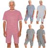 Tuta Adattiva Unisex Cerniera Posteriore Cerniera Cavallo Manica Corta A Righe Body Cura Speciale per Anziani