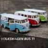 1:36 Volkswagen VW T1 Bus Toy Car Model Alloy Diecast with Pull Back Doors Opened Van Models Best Gifts for Boys Kids Toy