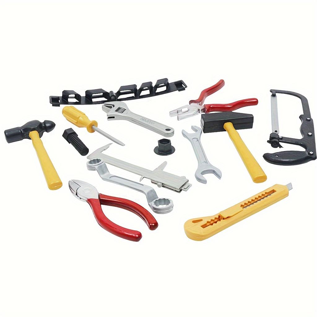 14pcs/set Mini Plastic Engineer Construction Repair Tool Kit Simulation Repair Drill Screwdriver Wrench Screw Hammer ZSY