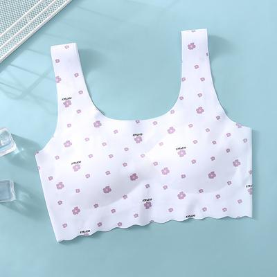 Mädchen-BH, Tank-Top, Unterwäsche, Sport, stoßfest, Sommer, bedruckter BH während der Entwicklung