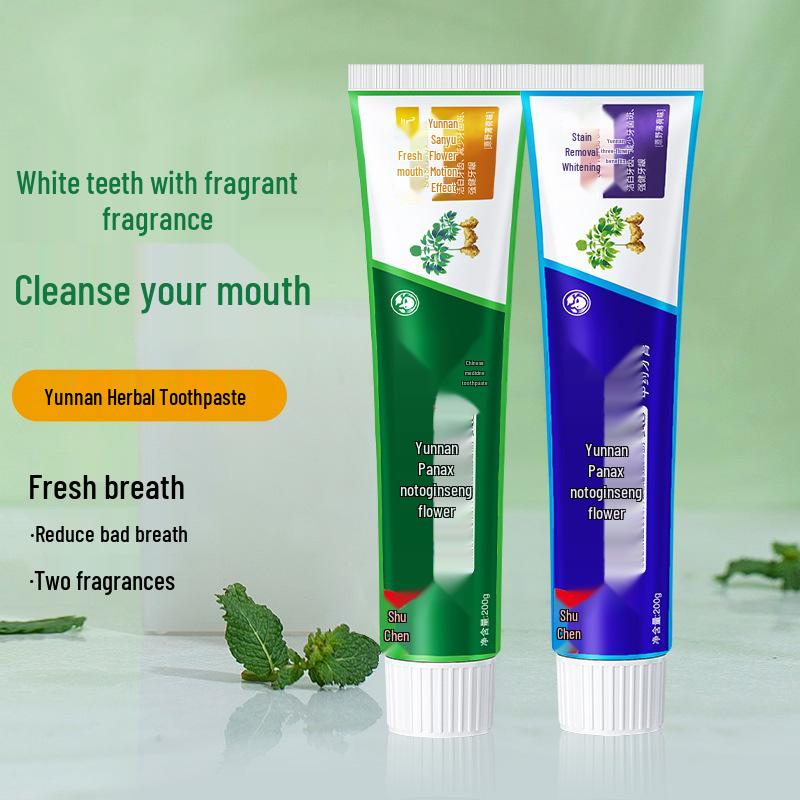 

Травяная зубная паста Yunnan Panax Notoginseng - Отбеливает зубы, удаляет пятна, уменьшает неприятный запах изо рта для свежего дыхания Fresh Breath Toothpaste 100g