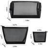 3Pcs Set Small Mesh Makeup Bag Travel Kit - Breathable Cosmetic Pouch with Zippers Portable Organizer