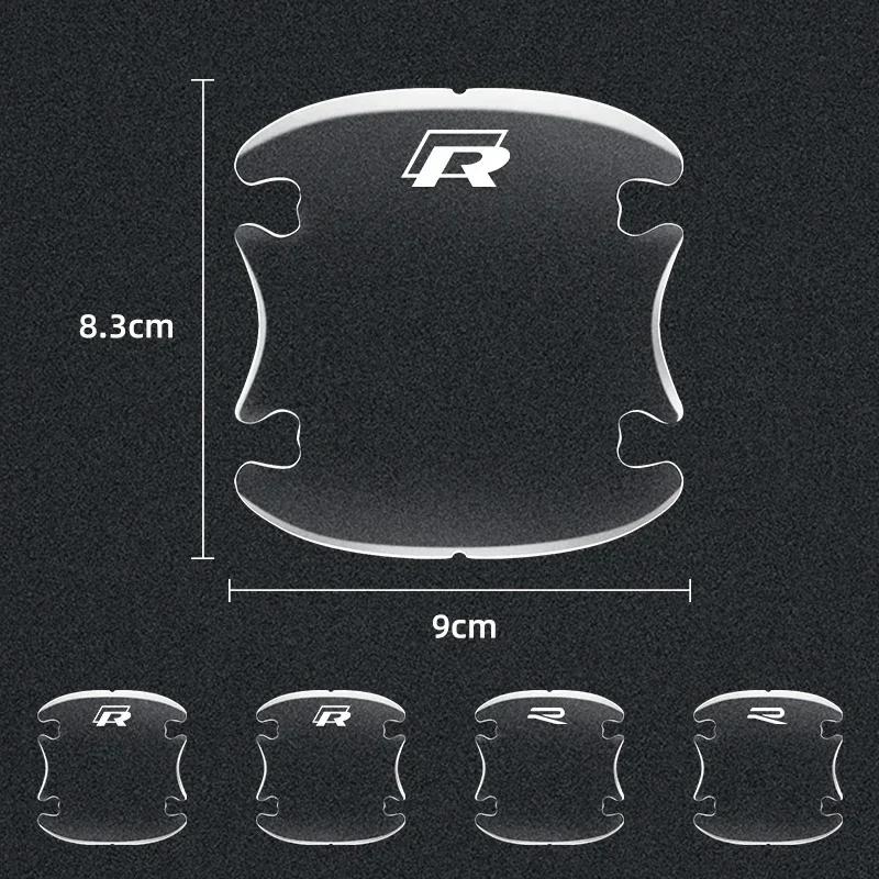 For VW New 4pcs Transparent Car Door Handle Bowl Sticker For Volkswagen Tiguan Bora POLO PASSAT CC Touran GOLF Jetta Arteon T-CR
