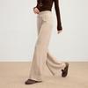 Shexi Women's 100% Wool High-Waisted Wide-Leg Knit Trousers