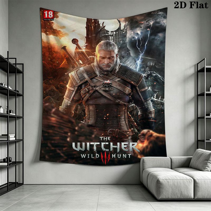 The Witcher Wall Hanging Printed Fabric Blanket Decorative Tapestries for Bedroom Living Room Home Decor