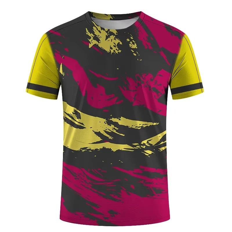 Einfache Mode Sport T-Shirts für Herren Sommer Outdoor Kurzarm Bedruckte T-Shirts Lässig Locker Laufen Fitness T-Shirts Oberteile