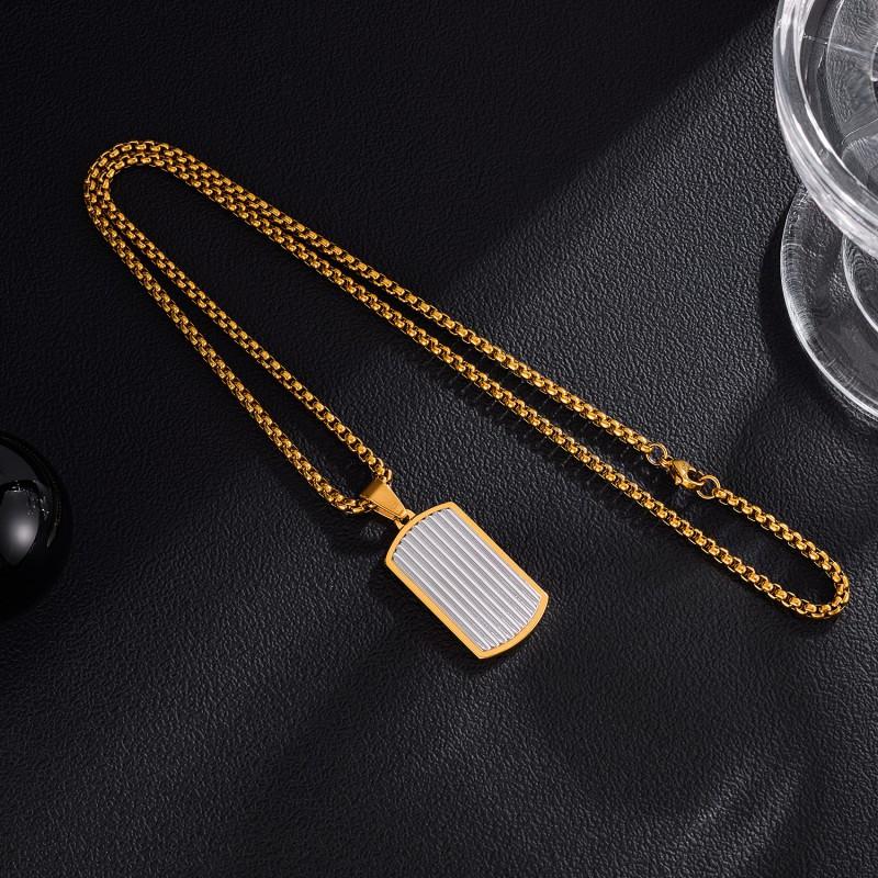 European American Personalized Necklace Men's Stainless Steel Simple Geometric Versatile Fashion Punk Style Titanium