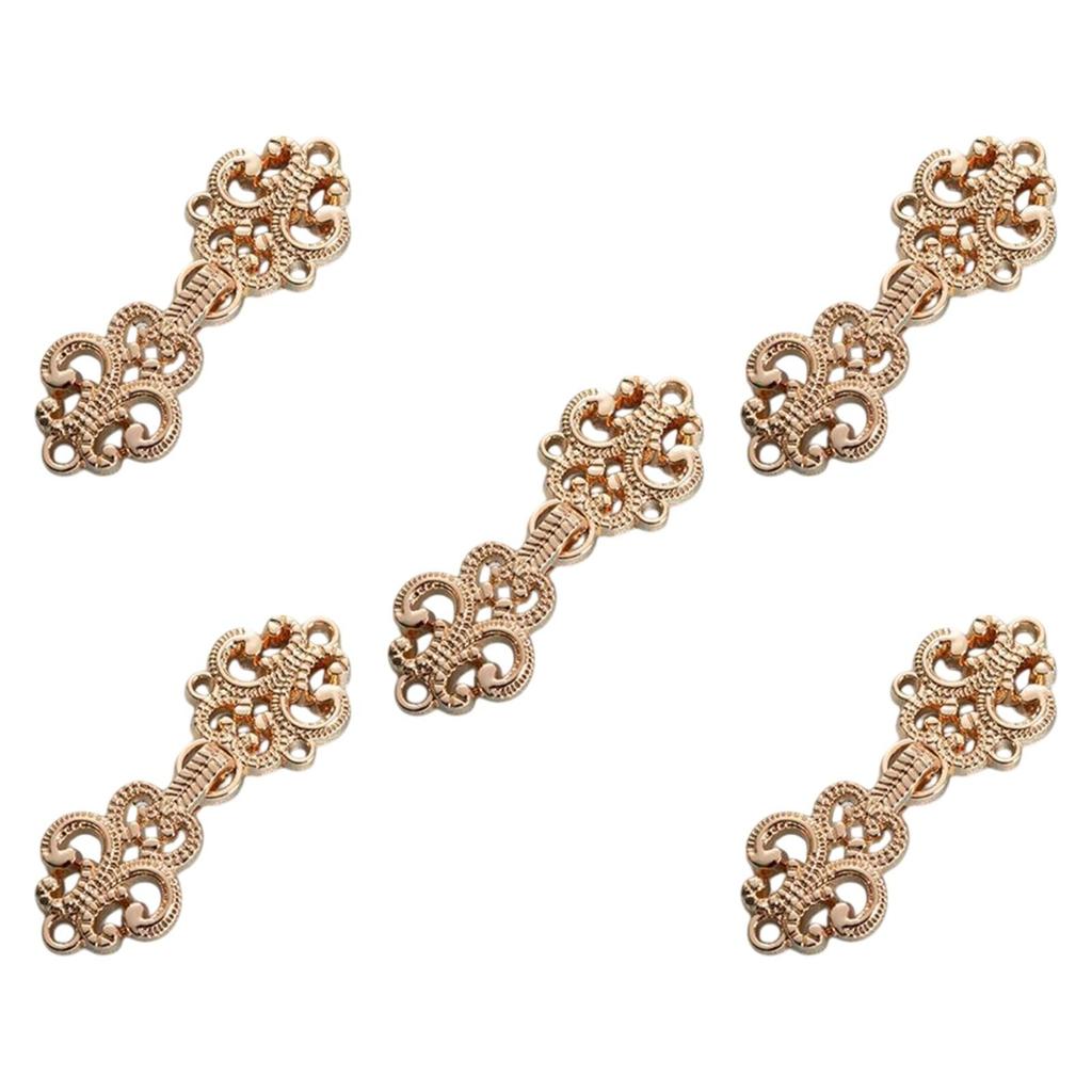 5x Cloak Clasp Fasteners Buckle Handcraft Traditional Sew On Cardigan Clips for Tang Suit Dress Shirt Stage Costume Cheongsam