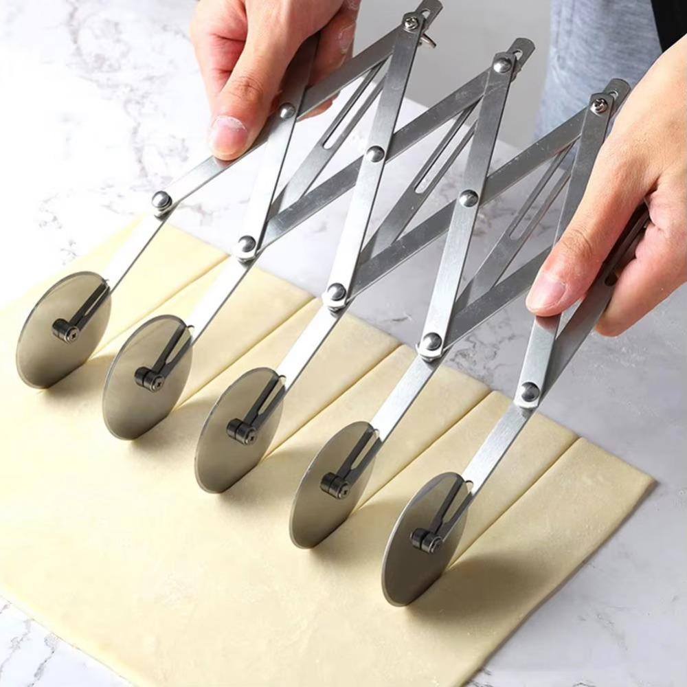 Stainless Steel Dough Divider Cutter Adjustable Width Pizza Pastry Peeler Restaurant