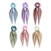 Long Style Hair Rope High Elastic Handmade Pleated Long Bowknot Ribbon Hair Tie Adjustable Hair Accessories