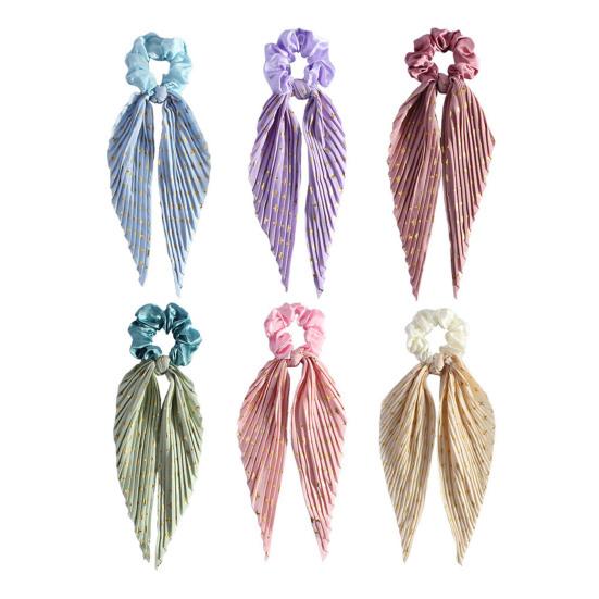 Long Style Hair Rope High Elastic Handmade Pleated Long Bowknot Ribbon Hair Tie Adjustable Hair Accessories