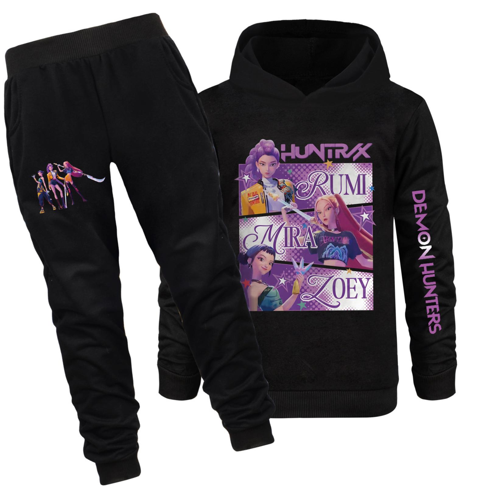 

Детский худи и брюки, двухпредметный спортивный костюм, комплект свитшота с длинным рукавом и принтом 160