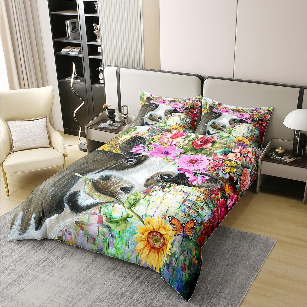 Cartoon Car Three-piece Quilt Cover 3D Digital Printing Bedding Set Children's Bed Cover