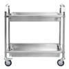 Stainless Steel 2-shelf Deep Mega-M Serving Trolley W-85 Cm D-45 Cm H-90 Cm N