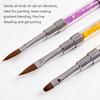 Double Ended Nail Art Brushes Rhinestone Handle, Flat Head Gel & Carving Sculpting Pen for Nail Extension Manicure