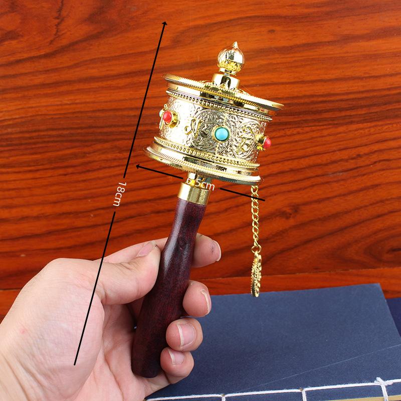 6cm Tibetan Prayer Wheel Buddhist Portable Artistic Six Character Truth Sutra